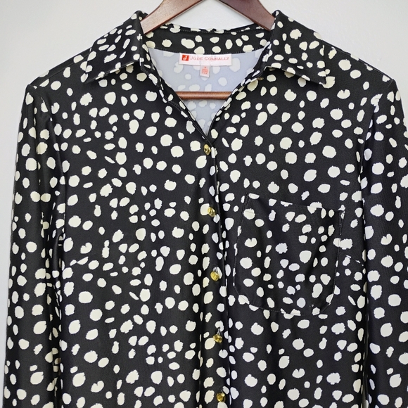 Jude Connally Taylor Shirt Women Small Painted Spot Black Jude Cloth Button Down - Picture 4 of 12